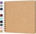 Scrapbook Album 8x8 Inches 40 Pages Hardcover Kraft Paper Brown by Bonyomor