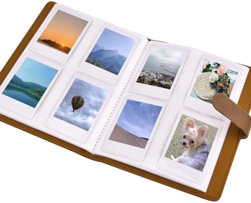 Sunmns Accessories Bundle Kit Compatible with Fujifilm Instax Mini 13 12 11 9 8 90 70 Instant Camera, Include Album, Film Stickers, Photo Frames, Hanging Frame, Strap (Brown) - Image 2