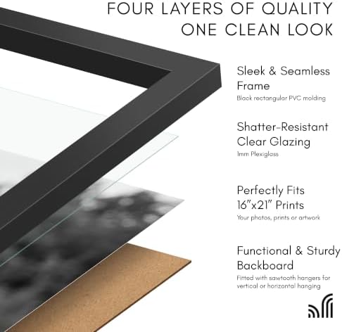Americanflat 16x21 Poster Frame - Slim Molding - Black - Image 5