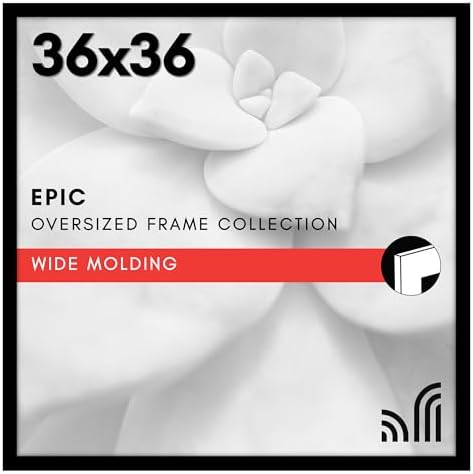 Americanflat 36x36 Poster Frame - Engineered Wood - Black by Americanflat