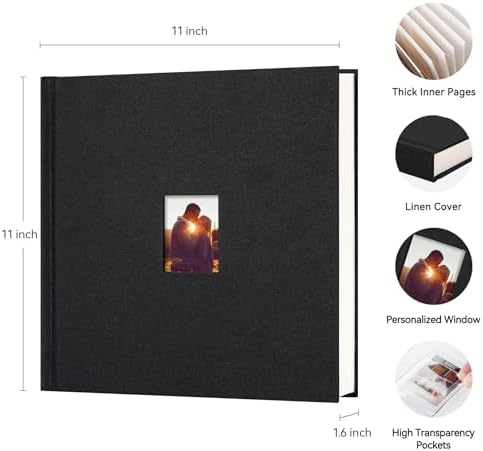 Instax Mini Photo Album with Writing Space, 168 Pockets, Black - Image 2