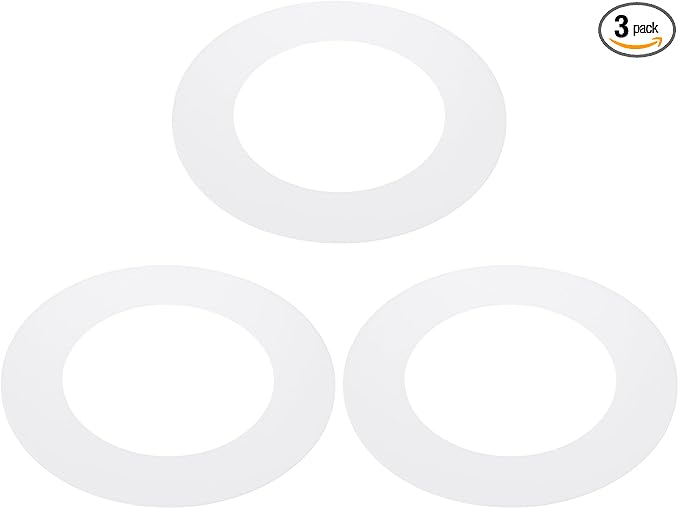 PATIKIL 5" ID 7.5" OD Plastic Trim Ring, 3 Pcs Ceiling Light Goof Rings Matte Circular Light Cover Lighting Fixture for Ceiling Wall Recessed Can Downlights, Translucent Matte White by PATIKIL