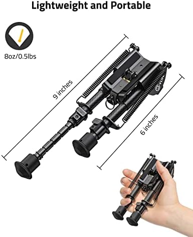CVLIFE Rifle Bipod, 6-9 Inch Adjustable Super Duty Bipod - Image 3