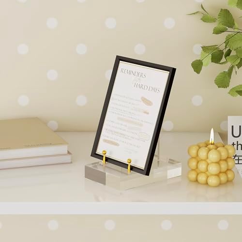 SVENJBB Acrylic Easel Display Stand with Adjustable Gold-Toned Pegs – Crystal Clear Acrylic with Floating Appearance, Ideal for Photos, Cookbooks, Invitations, and Plates, 1Pack - Image 7