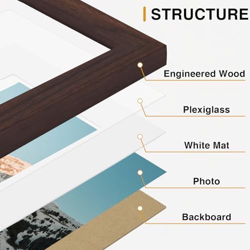 Vittanly 10 Pack Picture Frames Collage Wall Decor, Light Brown - Image 6