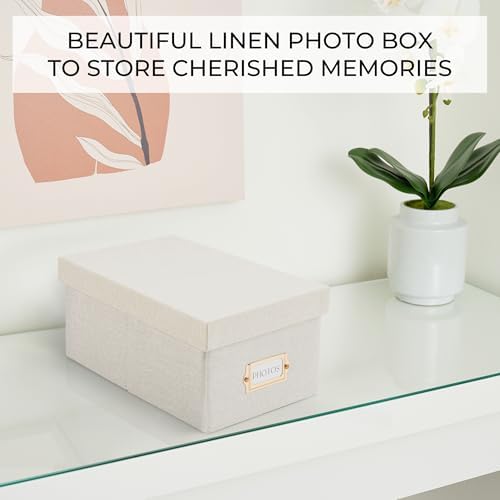 Decorative Photo Storage Box - Sturdy Linen Organizer Holds 850 4x6 Photos - Image 7