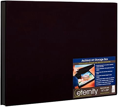 HG Art Concepts Eternity Archival Clamshell Photo Storage Box, Black - 16"x20" - For Storing Artwork, Photos & Documents, Deluxe Acid-Free, Sturdy & Lined With Archive-Quality Paper by HGArtConcepts