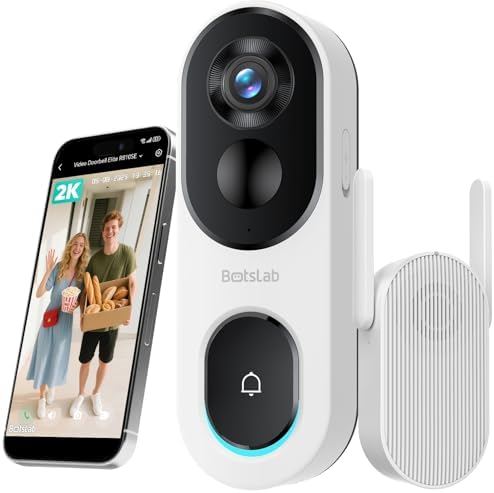 BOTSLAB Doorbell Camera Wireless, 2K Head-to-Toe View, No Subscription by BOTSLAB
