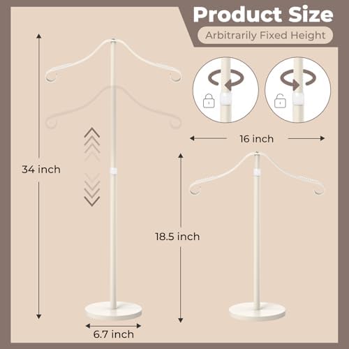 Shirt Display Stand Mannequin Torso 18-33" Adjustable,Cream White - Image 4