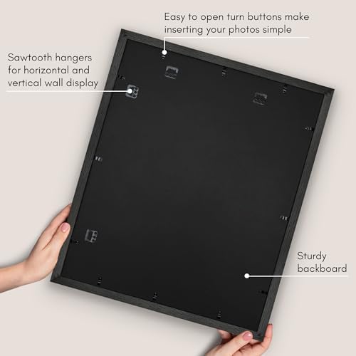 Americanflat 20x24 Poster Frame - Matted to 16x20 - Black - Image 6