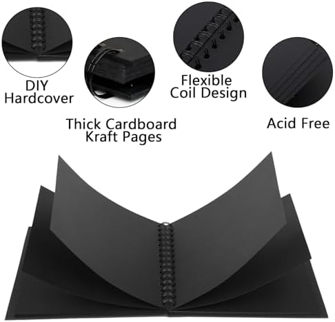 Yopih Scrapbook Album 12x12in, Acid-Free Kraft Paper 50 Sheets 100 Pages - Image 5