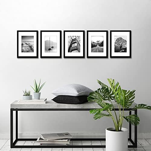 Americanflat 9x12 Picture Frame 5-Pack - Matted to 6x8 - Black - Image 5