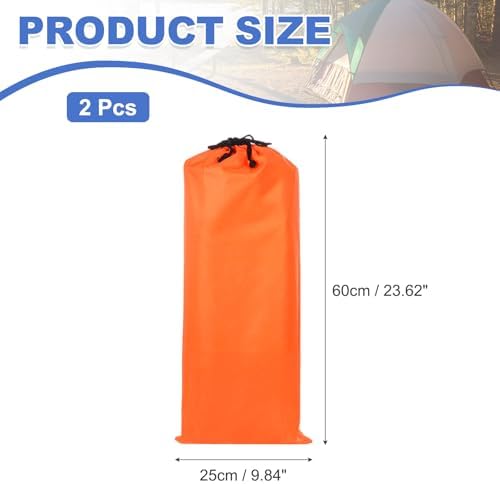 2 Pcs 24 x 10 Inch Tripod Monopod Case Bag, Oxford Cloth Foldable Tripod Carrying Case Bag with Drawstring, Fits Speaker/Light Stand/Studio/Outdoor/Travel/Camping, Orange - Image 2