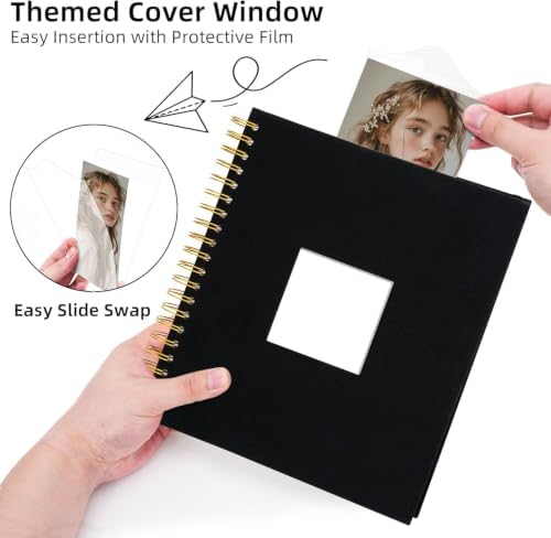 8x10 Photo Album 40 Pockets Linen Cover Kids Artwork Black - Image 3