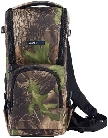 ZZQ&CCF Telephoto Lens Camera Backpack for Canon RF 200-800/100-500, Lens Case Bag for Nikon Z 180-600, Camera Pouch Compatible with Sony FE 200-600/FE 400-800/300— Camouflage by ZZQCCF