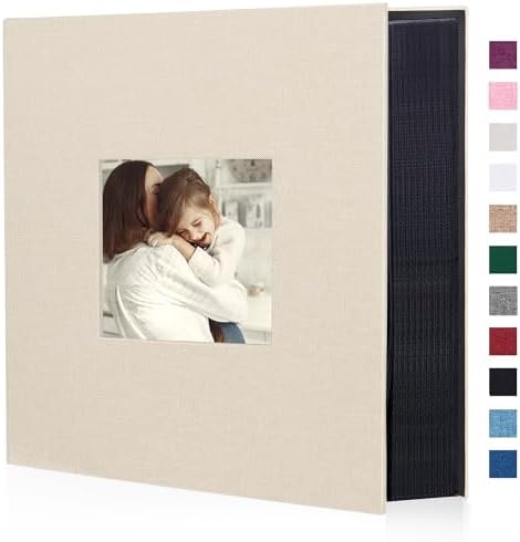 Artmag Fabric Photo Album 4x6 600 Large Capacity for Family Wedding Anniversary Linen Album Holds 600 Horizontal and Vertical Photos (600 Pockets, Beige) by Artmag