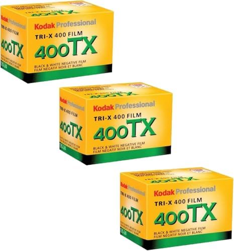 Kodak Professional Tri-X TX 400 Black and White Negative Film (35mm Roll Film, 24 Exposures) - 3-Pack with Cleaning Cloth - Image 2