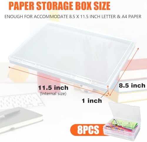 8 Pack Clear Photo Storage Box for 8 x 10 Photos, Pictures & A4 Paper - Image 3