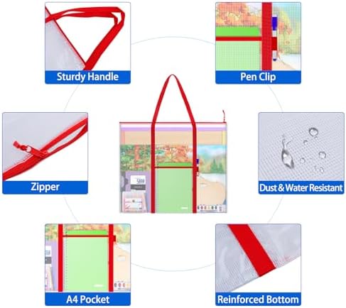 ZKOO Bulletin Board Poster Storage, Extra-Large Storage Chart Art Portfolio Bag 30 x 25 Inchs, Bulletin Board Sheet Organization for Bulletin Boards, Scrapbooks, Keepsake and Poster (30" X 25") - Image 3