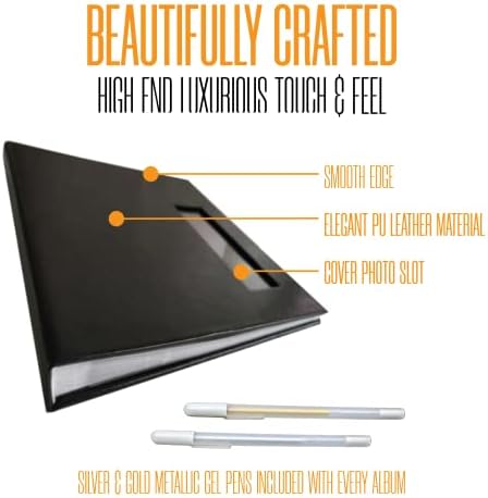 2x6 Strip Album, Black Cover Black Pages, 2 Gel Pens, 10pk - Image 3