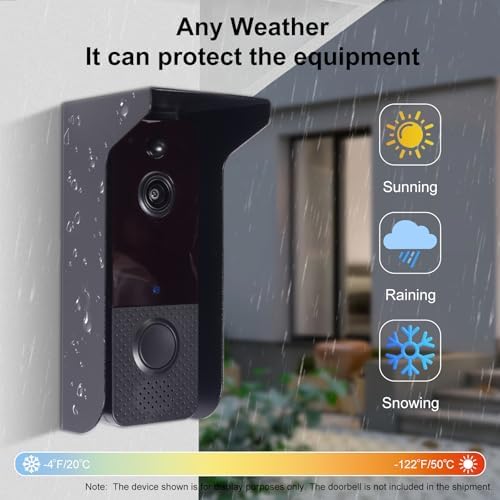 Metal Doorbell Cover Weatherproof, Doorbell Rain Cover, Anti Glare Sun Shade, Compatible for Blink/Ring Pro2/Arlo/Wyze/Google Nest/Reolink Video Doorbell - Image 4