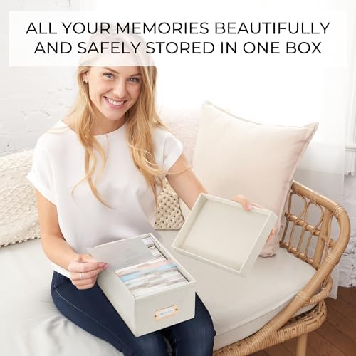 Decorative Photo Storage Box - Sturdy Linen Organizer Holds 850 4x6 Photos - Image 3