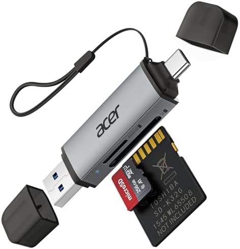acer SD Card Reader USB C, Dual Slots USB Type C to Micro SD Card Adapter by Unknown