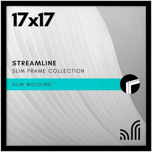 Americanflat 17x17 Picture Frame - Slim Molding - Black by Americanflat
