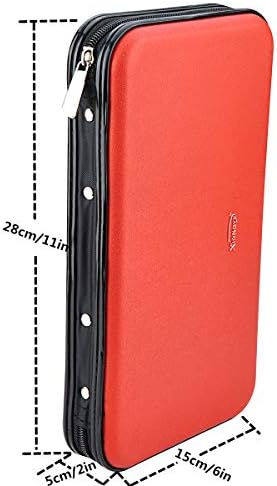 CD DVD Case, 72 Capacity Heavy Duty Wallet, DVD CD Case Holder for Car, Hard Shell Sturdy case, CD Disk Holder, DVD disc Binder, Booklet, Protective Blu-ray Wallet (72 Capacity,Red) - Image 2