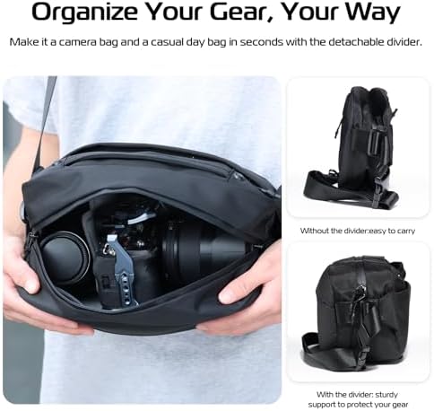 ULANZI 10L Camera Sling Bag, Water-Resistant Camera Case with Tripod Holder - Image 5