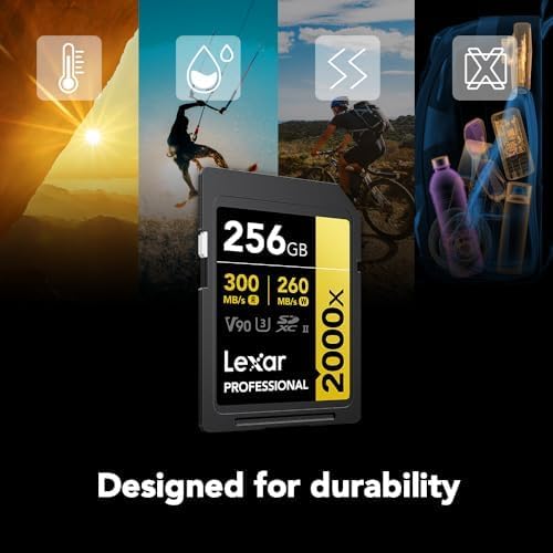 Lexar 256GB 2000x SD Memory Card, 300MB/s Read, 8K, V90, U3, UHS-II - Image 4