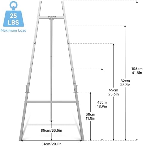 Easel Stand for Sign, Metal Display Easel with Adjustable Chain,Silver - Image 7