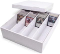 Calenzana 3200-Count Trading Cardboard Card Storage Boxes 1 Pack, 4 Row White Card Box with 16 Dividers, MTG, TCG Card Organizer by Calenzana
