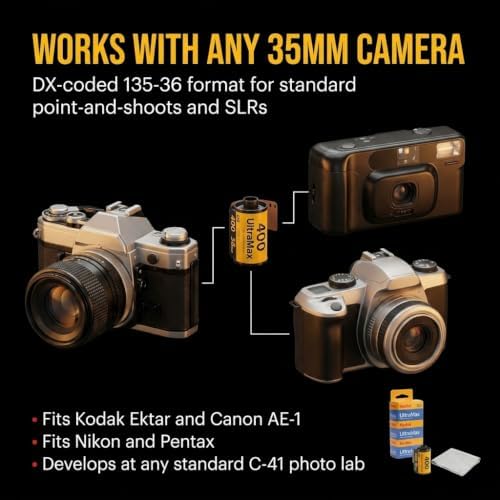 Kodak Ultramax 400 35mm Film - 3 Packs of 36 Exposure Rolls for 35mm Cameras Bundled with The Tudak Store Microfiber Cloth - 108 Exposures, ISO 400 Color Negative Film for 35mm Film Camera - Image 2