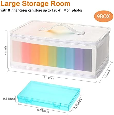 Gbivbe Photo Storage Case - 4x6 Size, Large Box Holds 1000 Photos, Card Storage, Handle Puzzle Cards Seed Packets, 9 Colors - Image 2