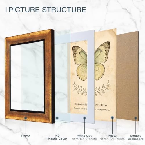 XUANLUO 1 pcs 11x14 Picture Frame with Gold Color,Rustic Retro Photo Frame - Image 5