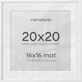 Homeforia 20x20 White Oak Picture Frame, High-End Wood, 16x16 Mat, Glass by Homeforia