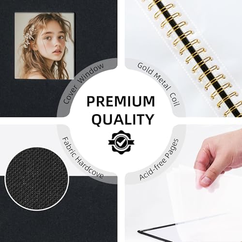8x10 Photo Album 40 Pockets Linen Cover Kids Artwork Black - Image 2