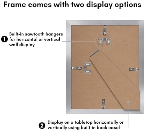 Americanflat 8x10 Picture Frame 2-Pack - Matted to 5x7 - Silver - Image 6