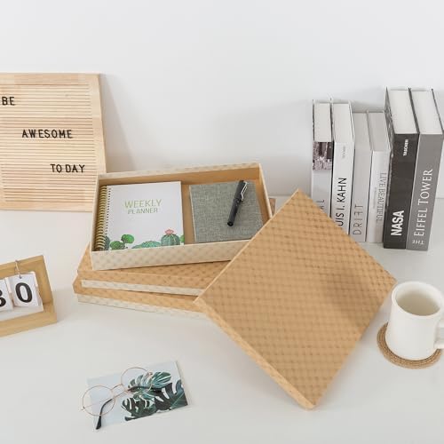 Soul & Lane - Letter Size Document Storage Boxes with Lids, Set of 3, Check - Image 7