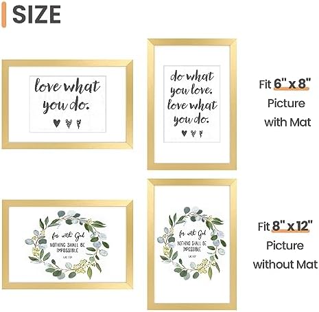 upsimples 8x12 Picture Frame, Gallery Wall Frames Set of 5, Gold - Image 5