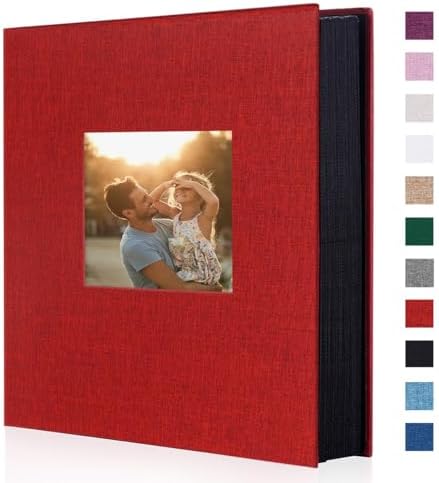 Artmag Photo Album 4x6 400 Large Capacity Linen Album Book Holds 400 Vertical Photos for Family Wedding Anniversary (400 Pockets, Red) by Artmag