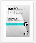 Americanflat 16x20 Poster Frame - Matted to 12x16 - Slim Molding - White by Americanflat