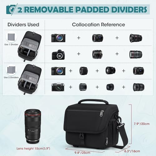 RAINSMORE Camera Bag, DSLR SLR Mirrorless Camera Case for Photographer - Image 3