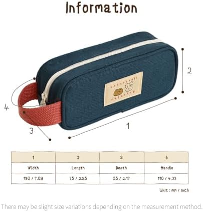 Monolike Unmatched Friends Butter Pencil Case, Navy - Structured Square Desk Organizer, Large Capacity Aesthetic Stationery Pouch & Makeup Brush Bag - Image 2