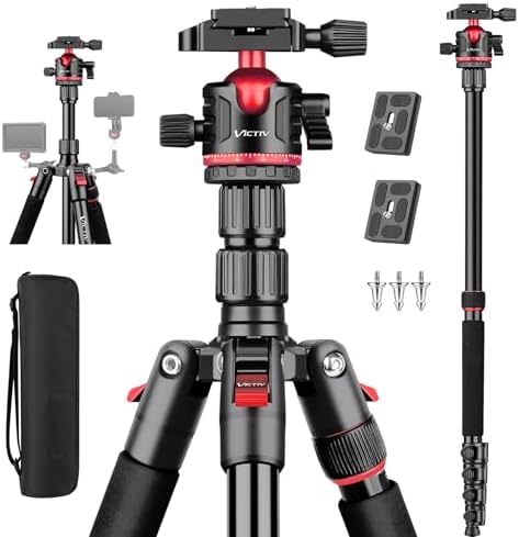 78" Porfessional Tripod for Camera & Phone, Victiv Aluminum Tripod Monopod by Victiv