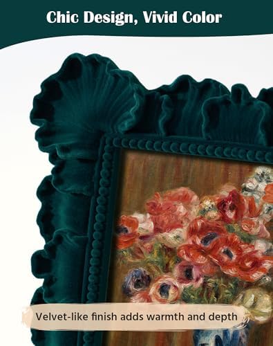 5x7 Flocked Picture Frame for Shelf Desk Table Decor,Forest Green - Image 3