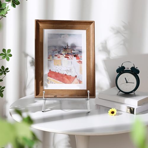 Leinuosen Metal Easel Stand 16.5" H x 8.7" W x 4.3" D Table Top Easel Stand for Display Tripod Art Picture Mirror Modern Plate Holder for Display Book Photo Wedding Sign(Silver) - Image 6
