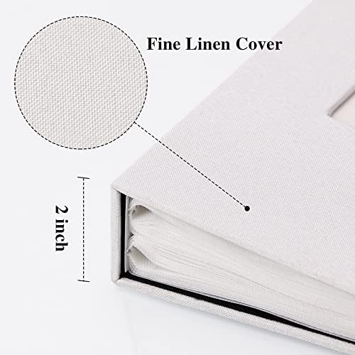 Vienrose 4x6 Photo Album,300 Pockets,Linen Cover with Window,White - Image 4
