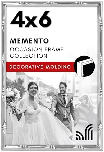 Americanflat 4x6 Bamboo Picture Frame - Metal - Silver by Americanflat